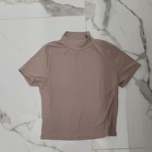 Nude/beige Turtle neck crop top